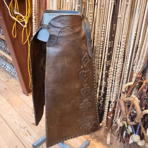 Cowboy Chaps - Accented with Suit of Cards in Original Brass Dots _C457 - Image 2