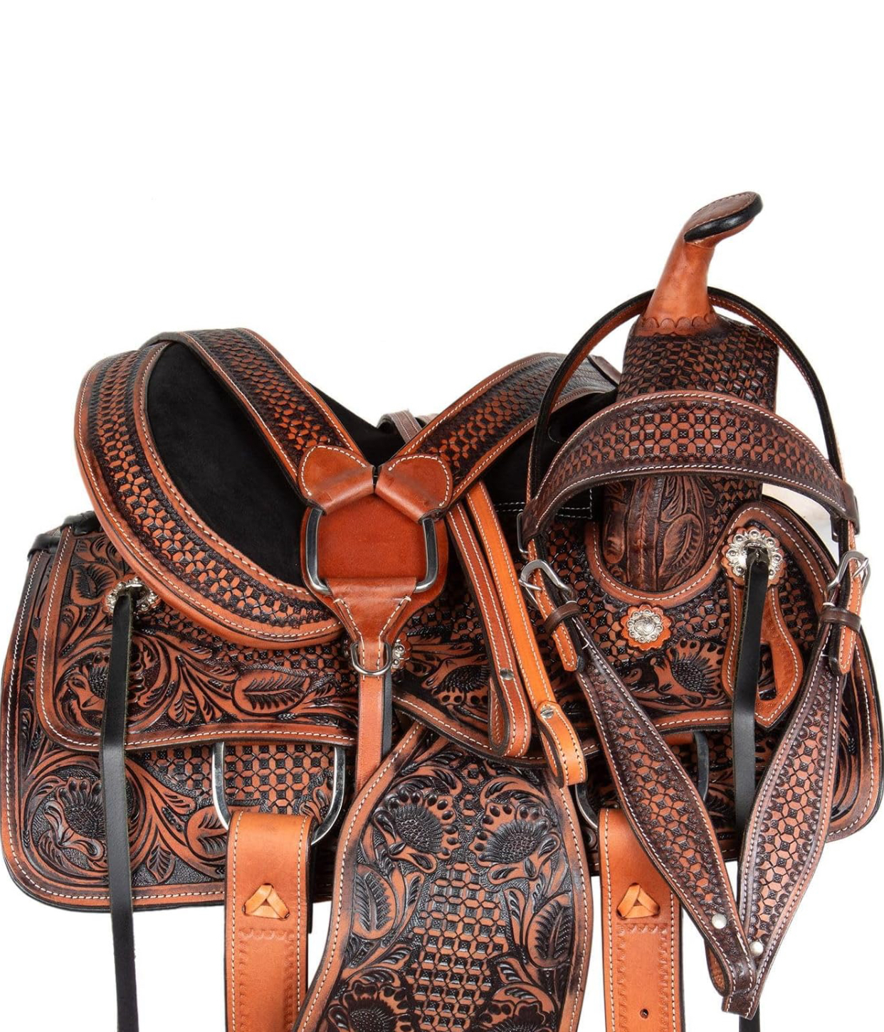 Youth Kids Barrel Racing Saddle Size 12 13 14 Full Size Quarter Horse TACK Western Trail Premium Leather